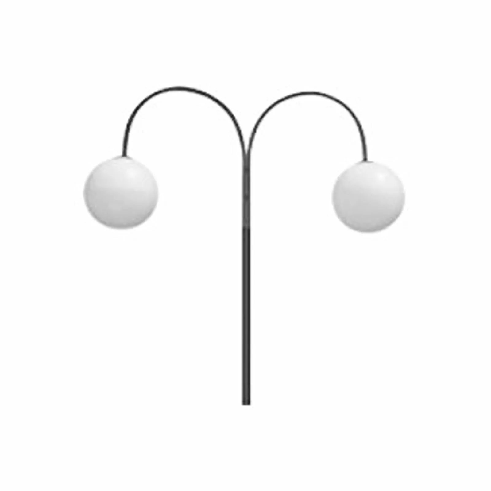 Poste Decorativo Duplo para Jardim com Globo de 500mm
