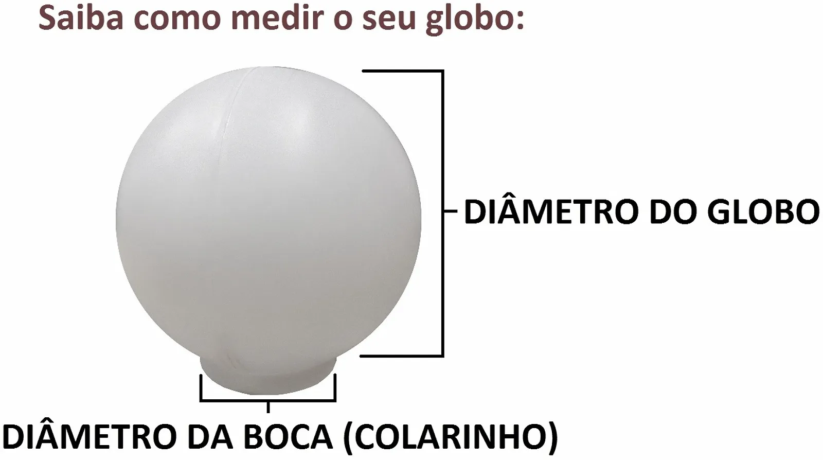 Globo de Plástico Leitoso com Colarinho, saiba como medir corretamente.