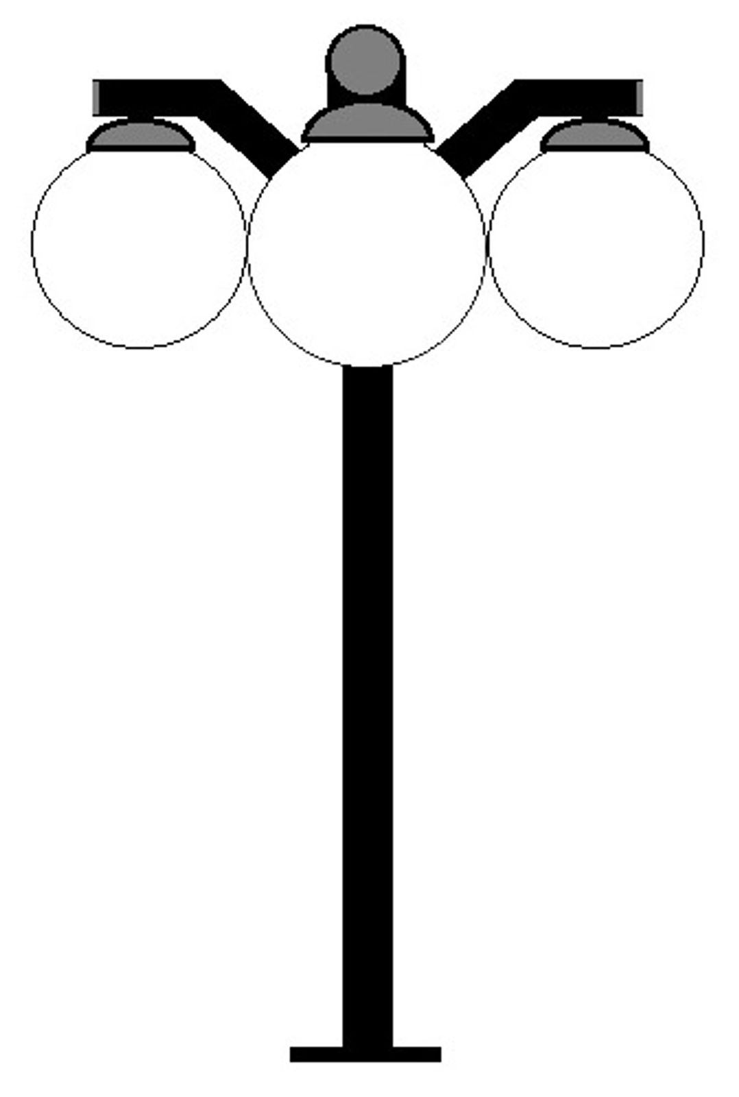 Poste Decorativo Girafa para 2 ou 3 Globos - Modelo com 3 globos na cor preta.