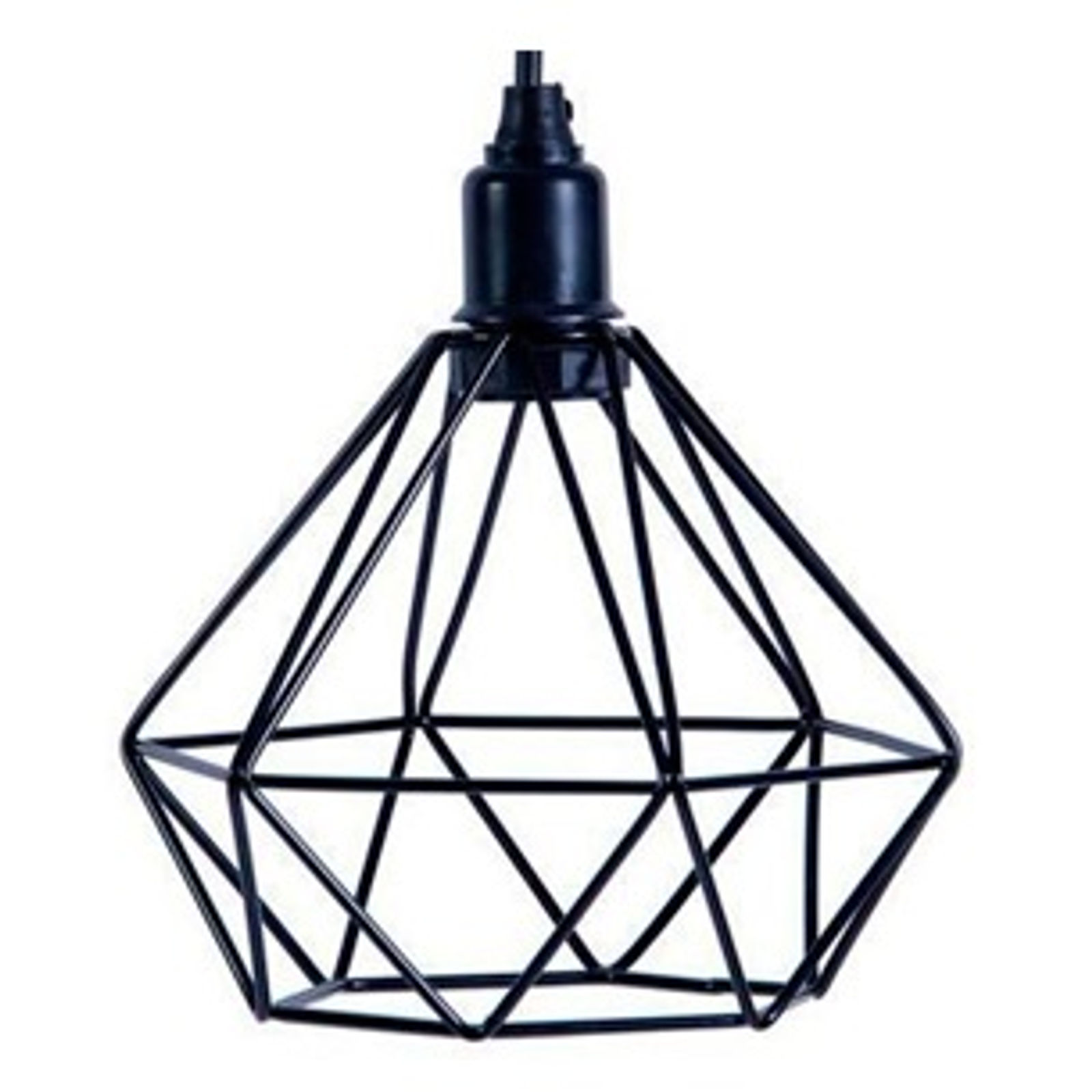 Pendente Arame Hannover Preto E-27 - Modelo Diamante