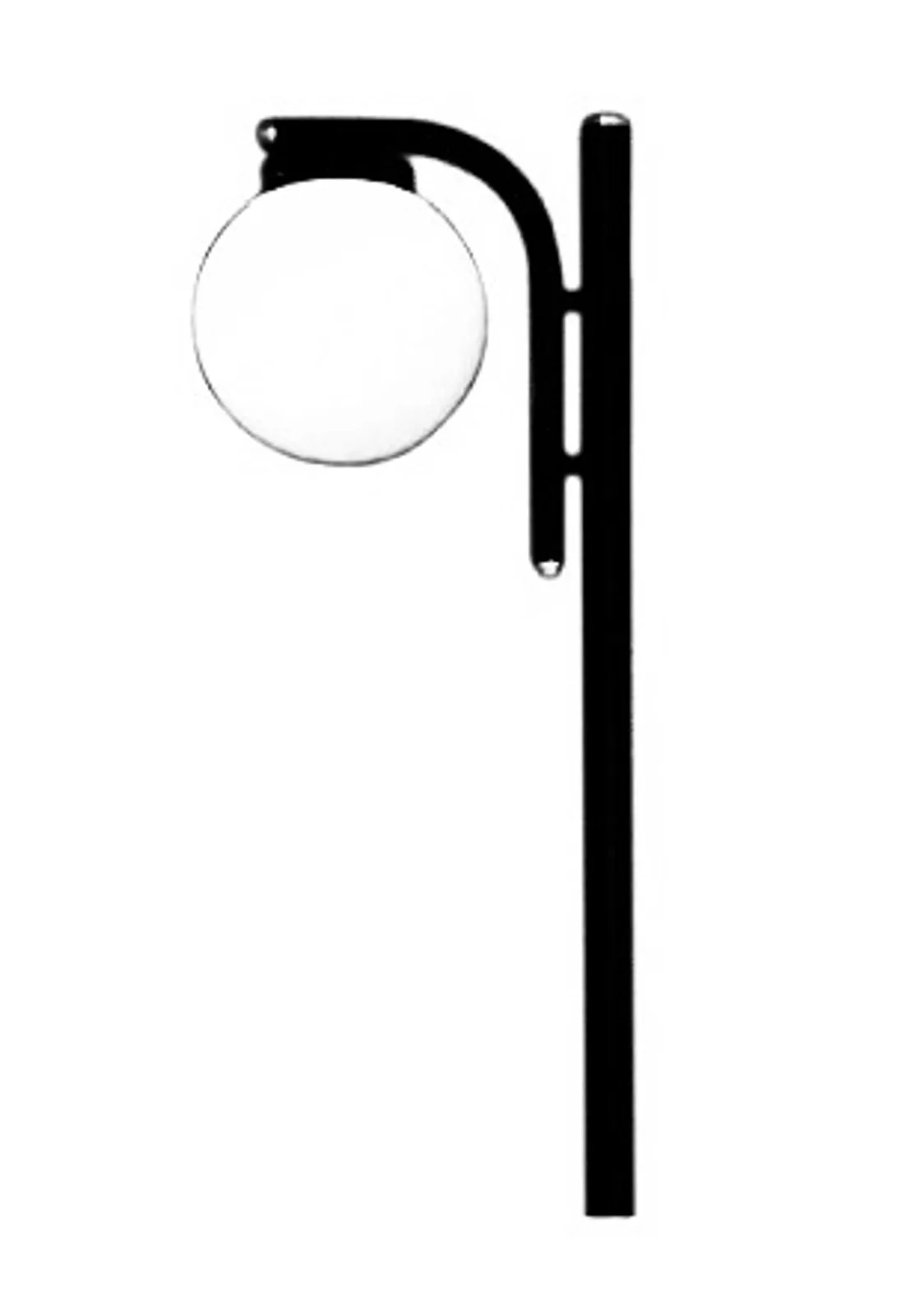 Poste Globo com Braço Curvo Simples