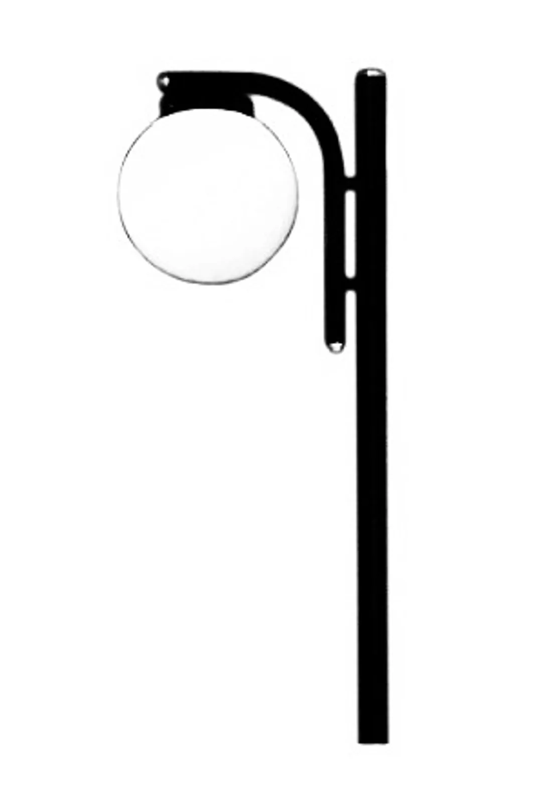Poste Globo com Braço Curvo Simples