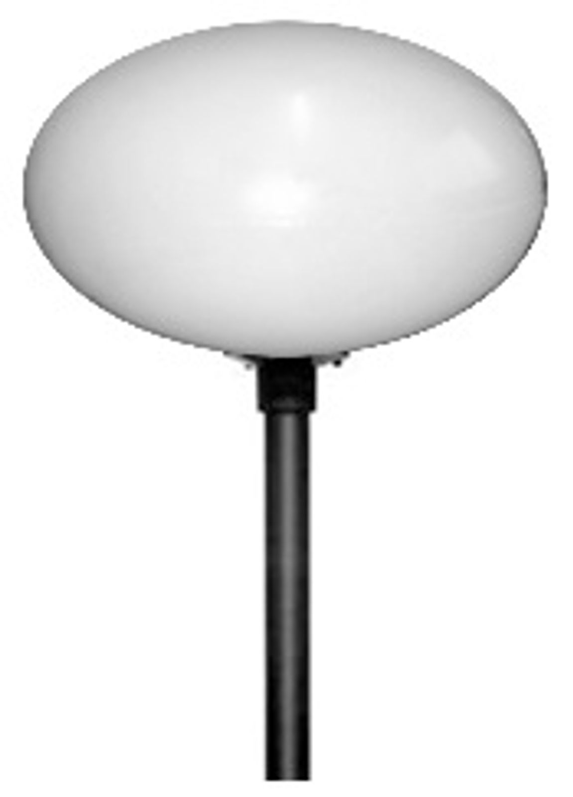 Globo de Plástico Oval modelo Ovini boca 12 - Em poste decorativo