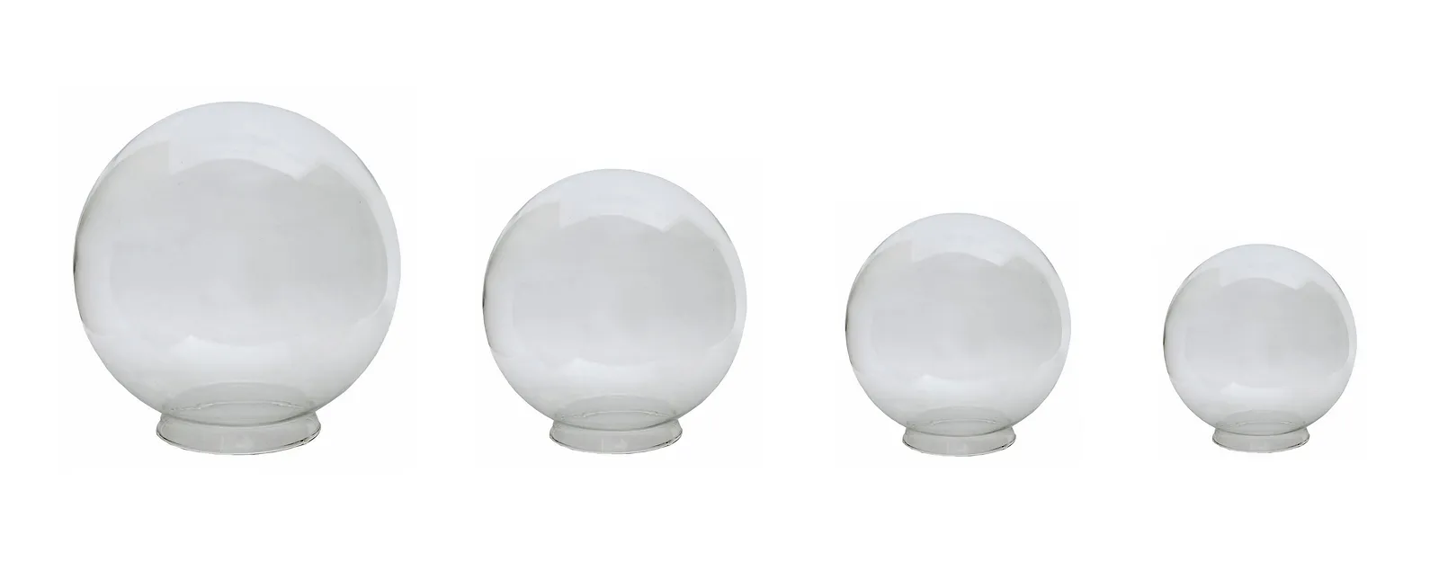 Globo de Vidro Transparente com Colarinho, 10x15, 10x20, 15x28 e 15x35, Modelos