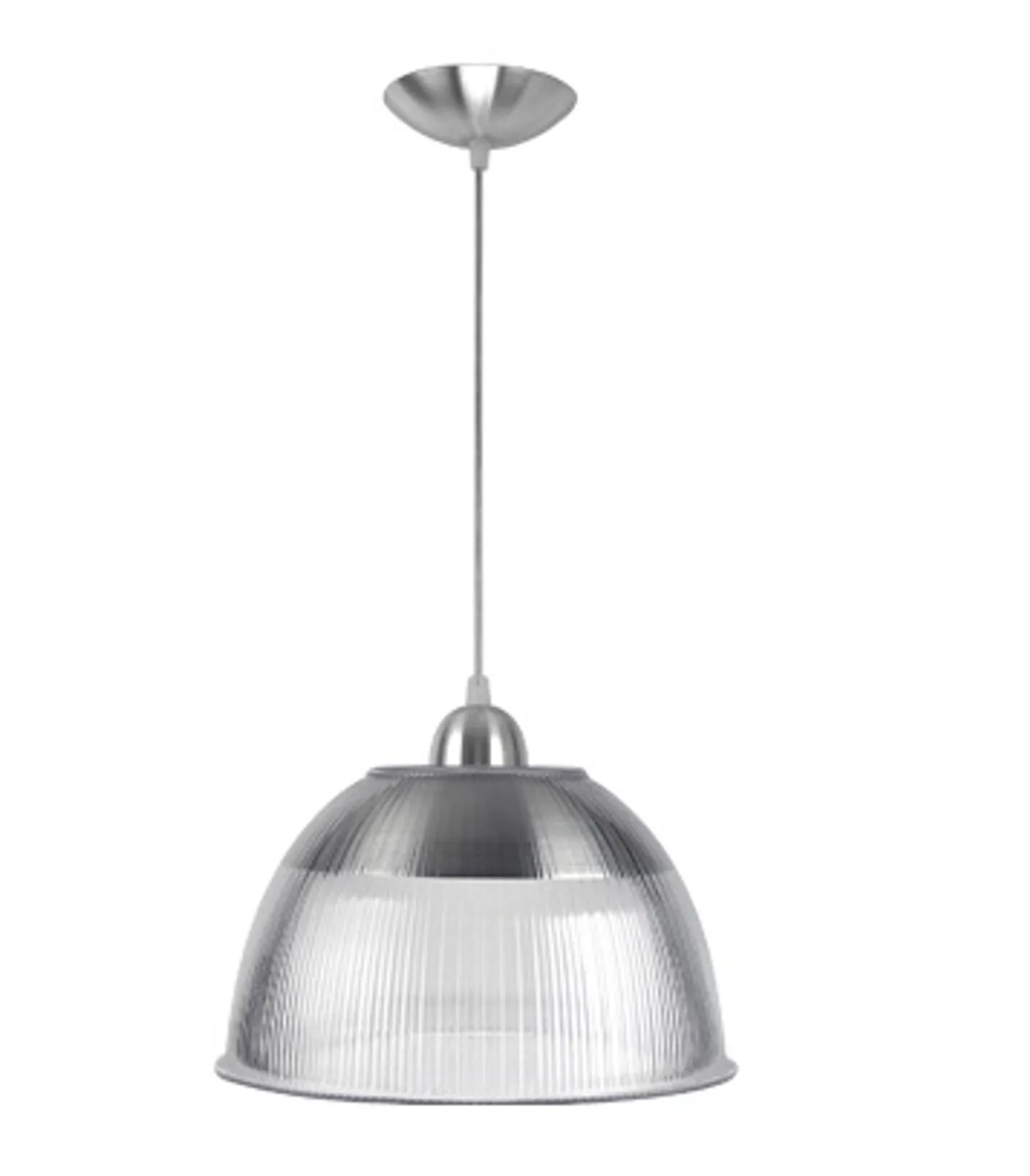Pendente decorativo em acrílico prismatico de 12". Soquete E27 com cabo PP de 1,20m.