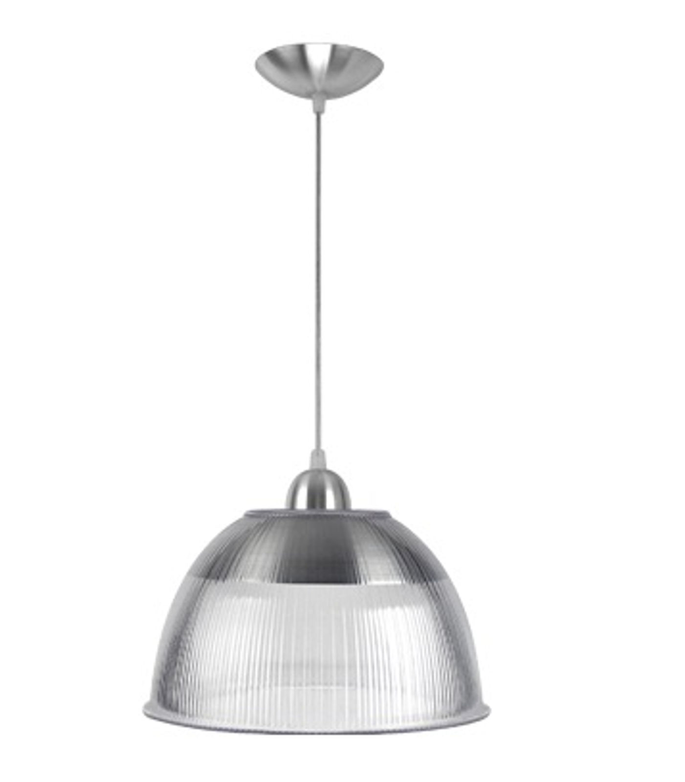Pendente decorativo em acrílico prismatico de 12". Soquete E27 com cabo PP de 1,20m.