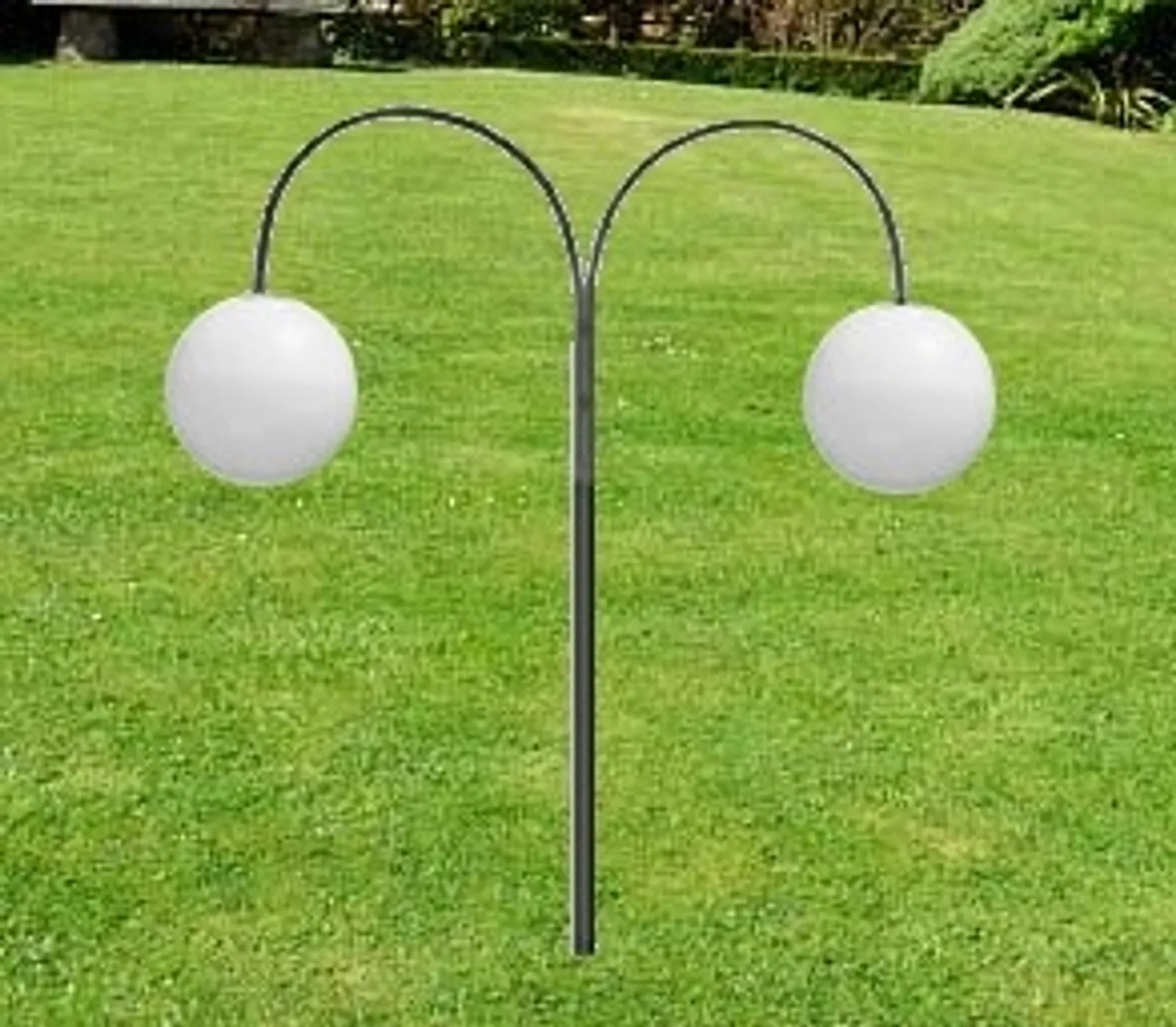 Poste Decorativo Duplo para Jardim com Globo de 500mm