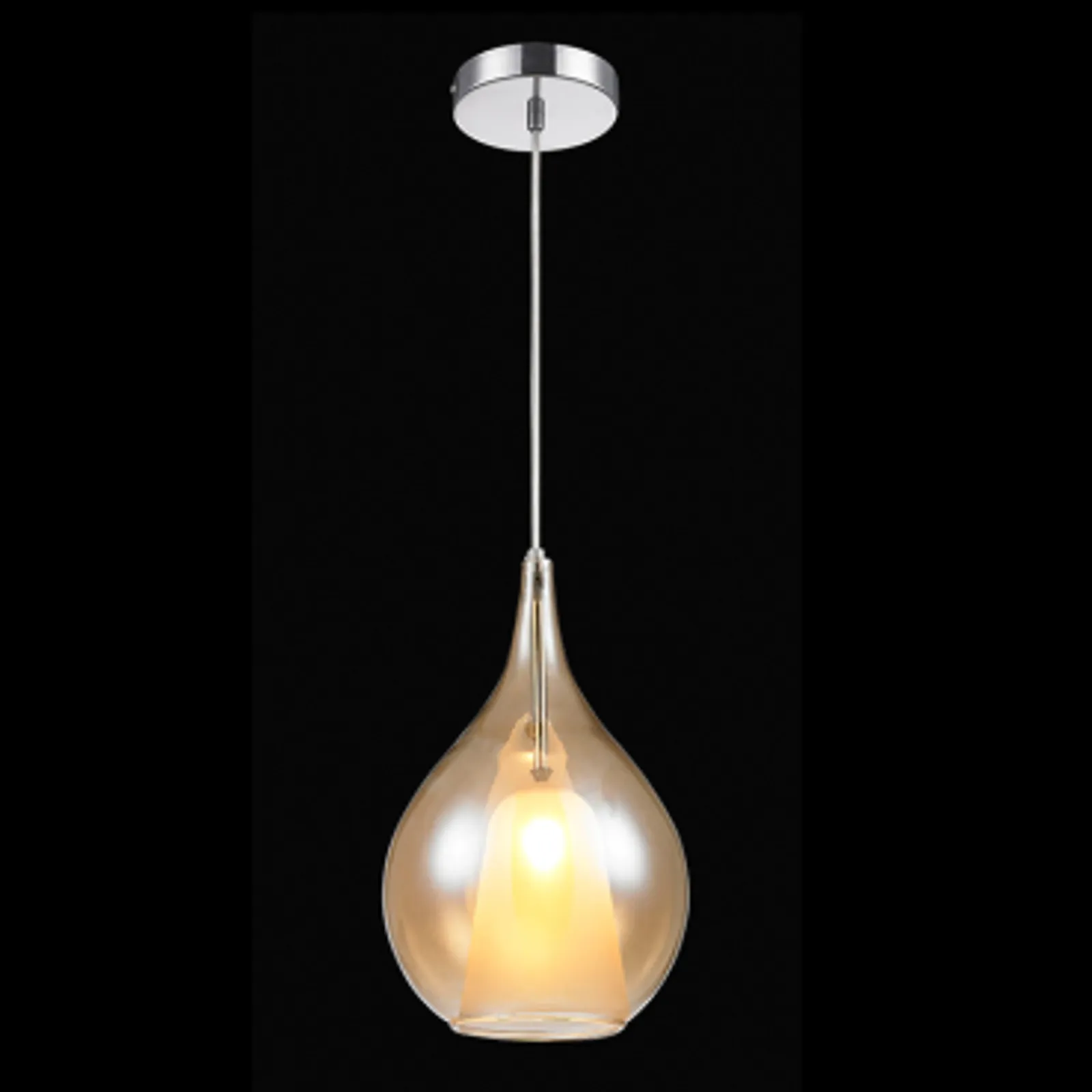 Luminária Pendente Decorativo em Vidro G9 - Ouro Rosé