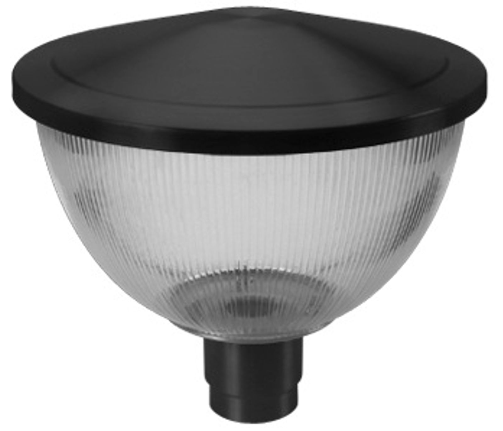 Poste com Luminária Decorativa Cônica em Acrílico - Preto