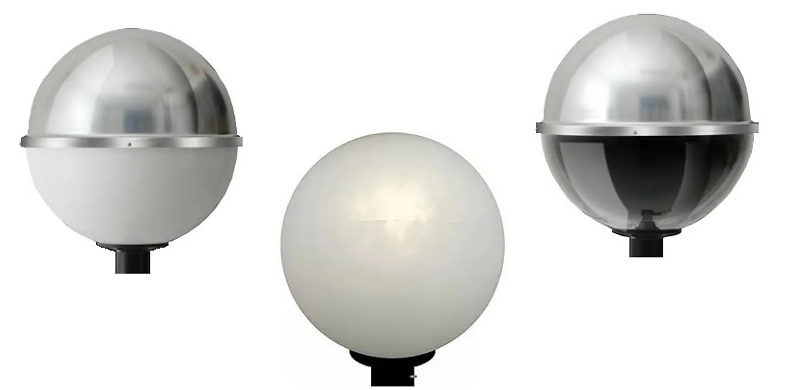 Globo de Plástico 500mm Boca 12 ou com Base - Meia Bola Leitoso / Transparente (Semi Esférica)